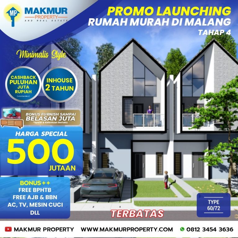 Makmur Property, MP News, Perumahan di Malang, Perumahan Murah di Malang, Jual Rumah Murah di Malang, Promo Rumah Murah di Malang, Beli Rumah di Malang, Rumah Baru di Malang